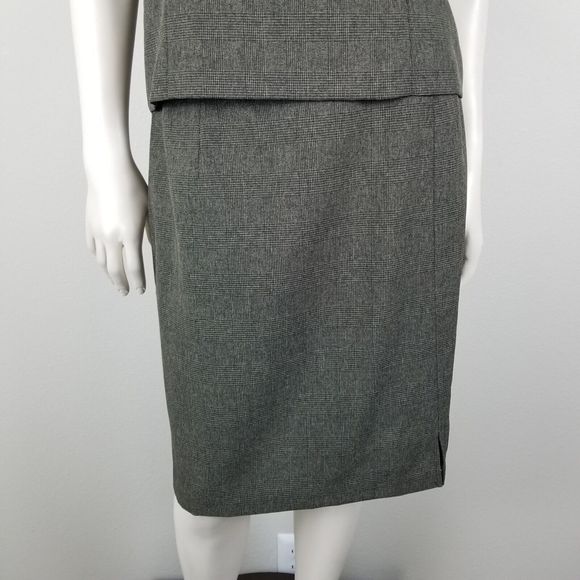 Vintage 90s Y2K Micro Houndstooth Brown Grey Tank Skirt Coord Set Sz 13/14 JRs - Picture 4 of 14